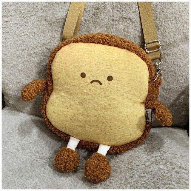 Kawaii Bread Toast Backpack Plush