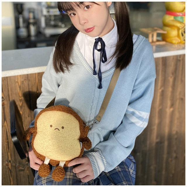 Kawaii Bread Toast Backpack Plush