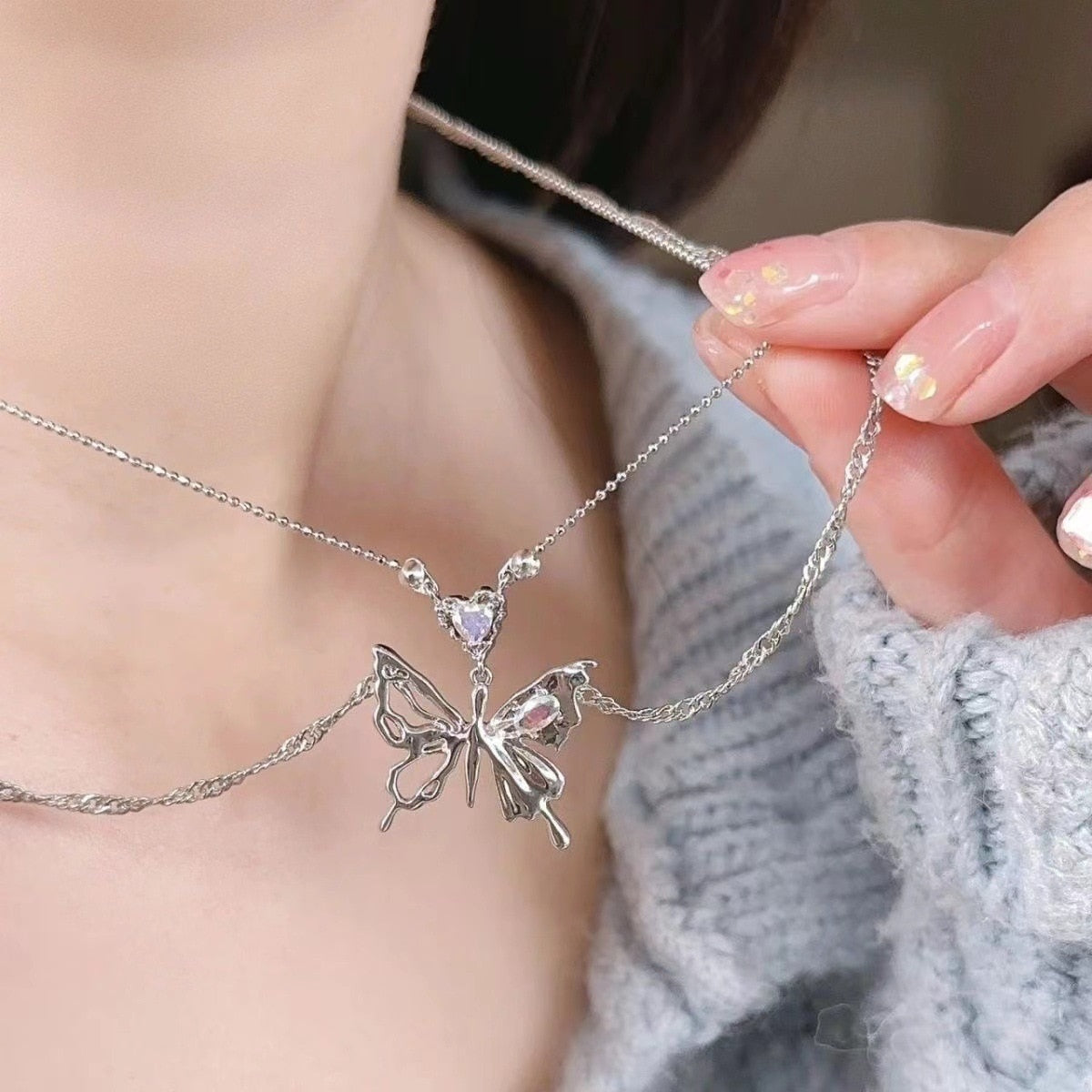 Crystal Butterfly Necklace