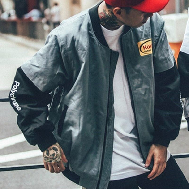 Harajuku Bomber Jacket Streetwear Kodak Printing