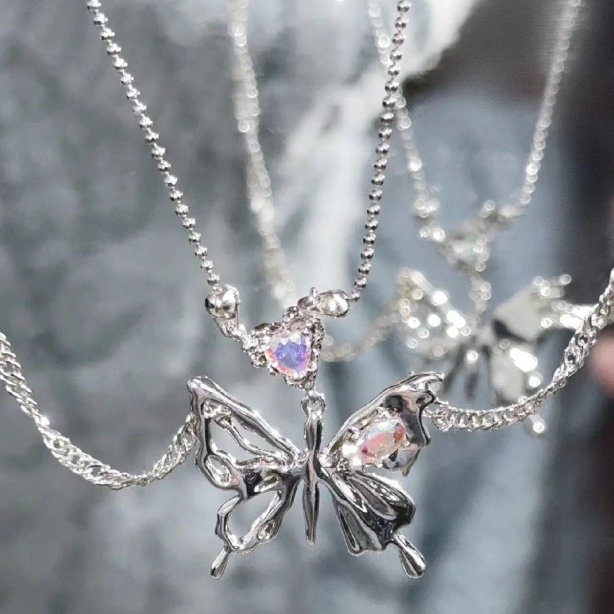 Crystal Butterfly Necklace