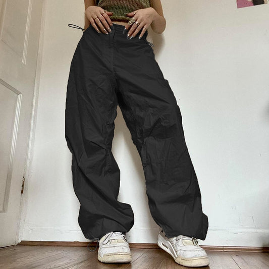 Women Casual Joggers Tech Pants Oversized Baggy Trousers Y2K Cargo Pants Streetwear