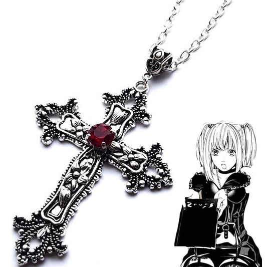 Y2K Punk Crystal Cross Pendant Necklace
