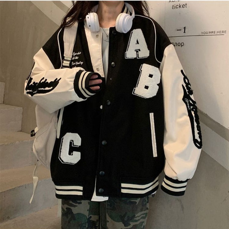 Varsity Baseball/Bomber Jacket Harajuku Oversized Y2K Streetwear ...