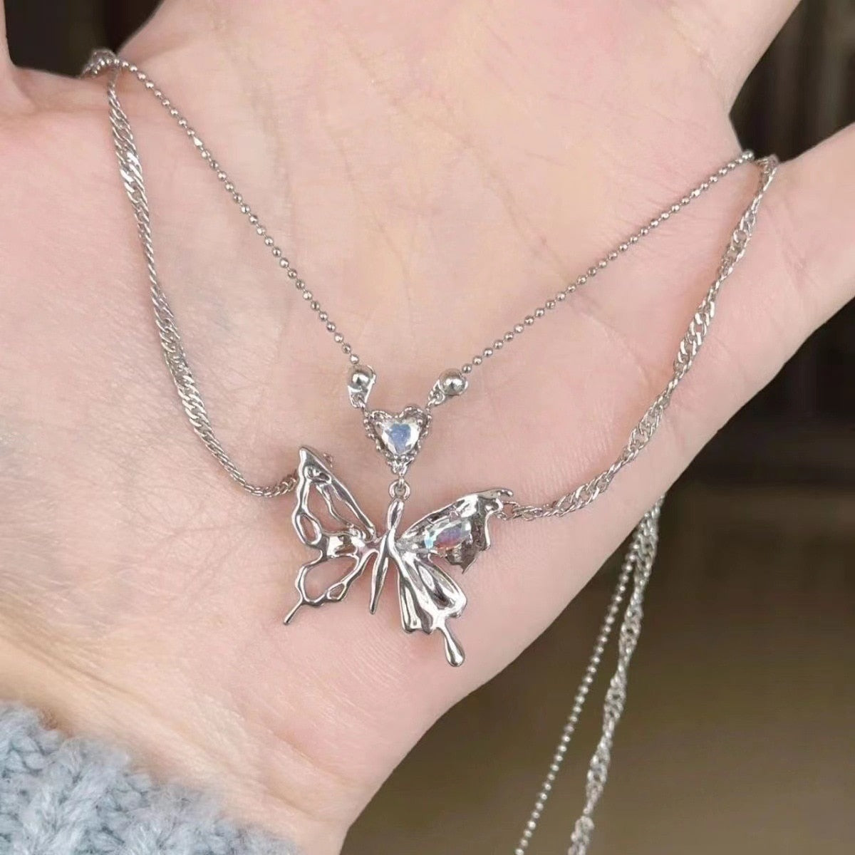 Crystal Butterfly Necklace