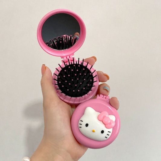 Hello Kitty Makeup Mirror/Folding Airbag Portable Comb Mirror Sanrio Accessories Y2k