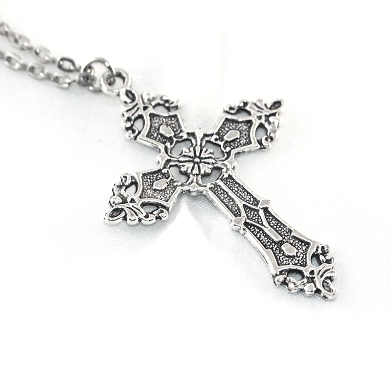 Vintage Crosses Pendant Necklace Goth Jewelry Accessories Chain Y2k Fashion Women