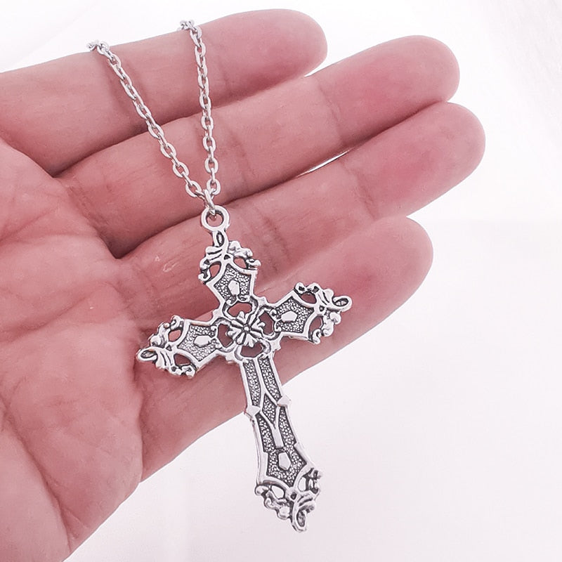 Vintage Crosses Pendant Necklace Goth Jewelry Accessories Chain Y2k Fashion Women